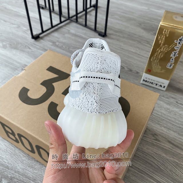Adidas男女椰子鞋 阿迪達斯夜光椰子350 Adidas Yeezy Boost 350 v3水滴白  xhn1524